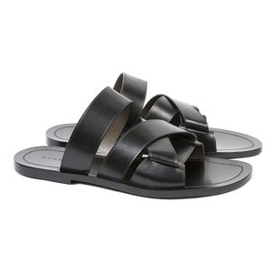 CRISSCROSS MULTI-STRAPED LEATHER SANDAL